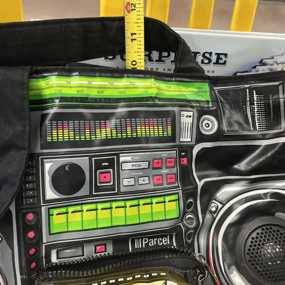 Vintage Y2K Loop NYC III Parcel Boombox Cassette Tote Bag w/ Real Speakers